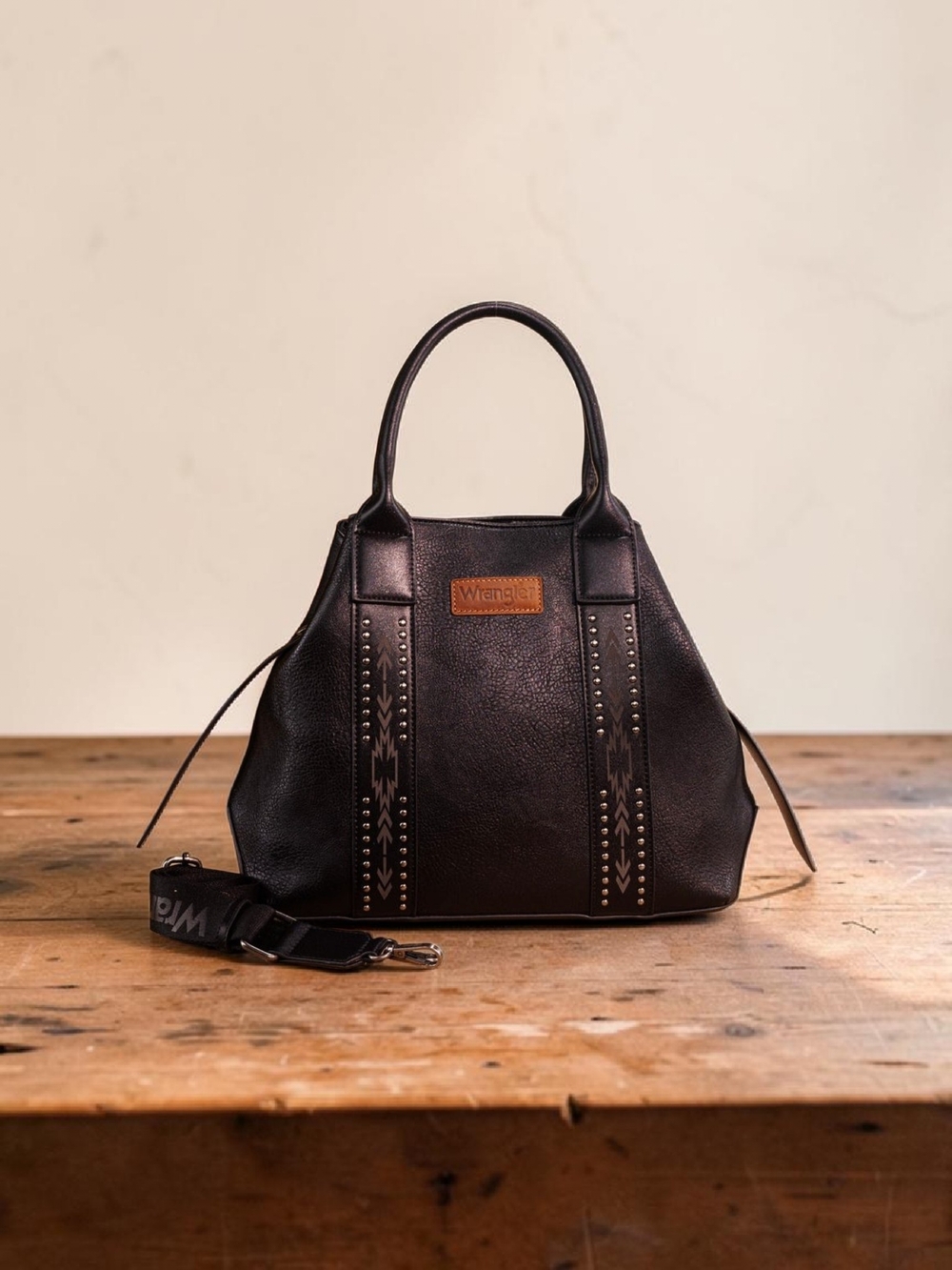 NEW Wrangler Carry-All Aztec Expandable Tote  Black  14.17'× 4.33'× 11.03' NWT